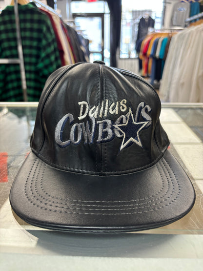 1990s Dallas Cowboys NFL Leather Strap-Back Hat
