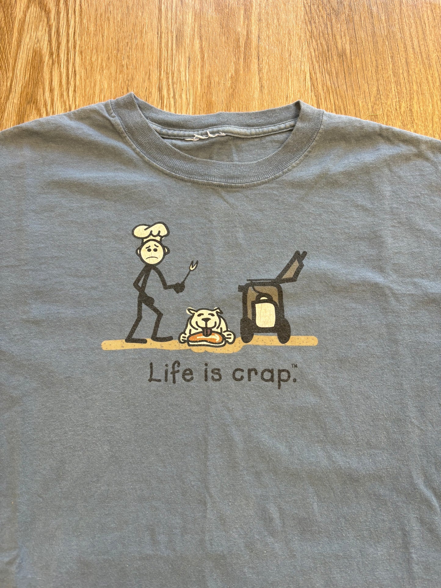 Y2K “Life is Crap” Life is Good Dog Parody Tee