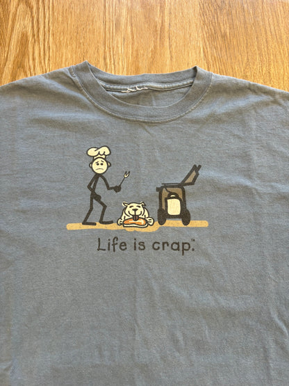 Y2K “Life is Crap” Life is Good Dog Parody Tee