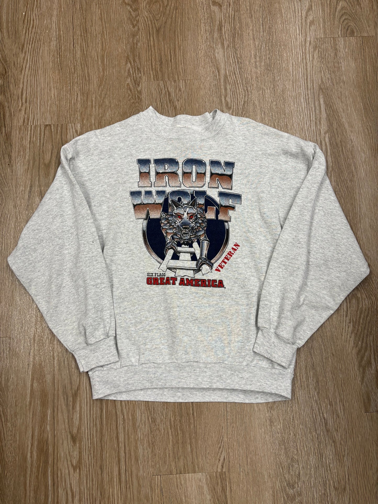 1990s Six Flags “Iron Wolf” Rollercoaster Crewneck