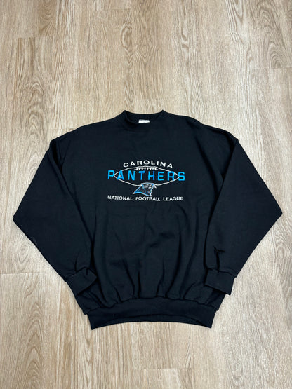 1990s Carolina Panthers Logo Athletic Embroidered Crewneck