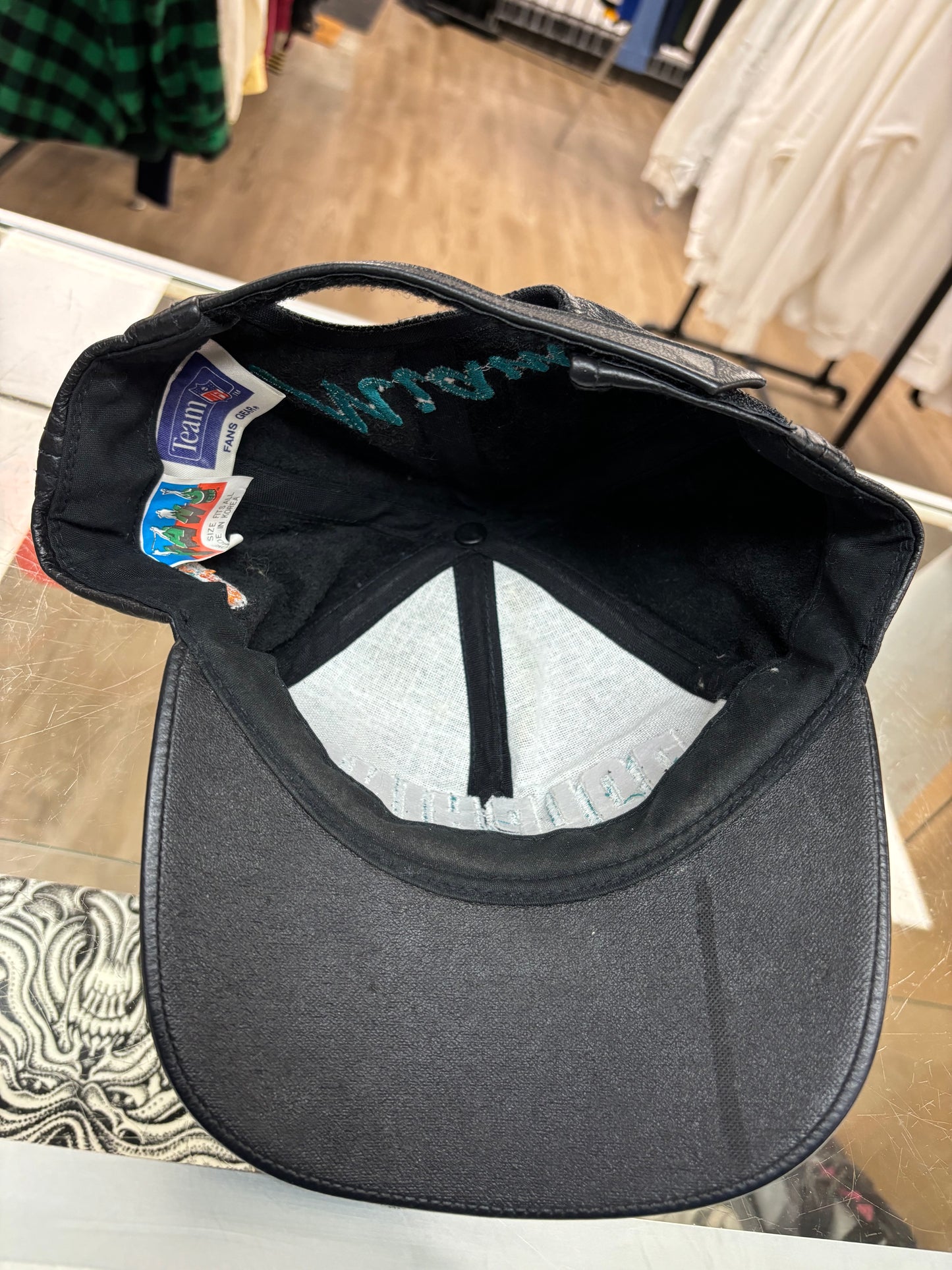 1990s Miami Dolphins NFL Leather Strap-Back Hat