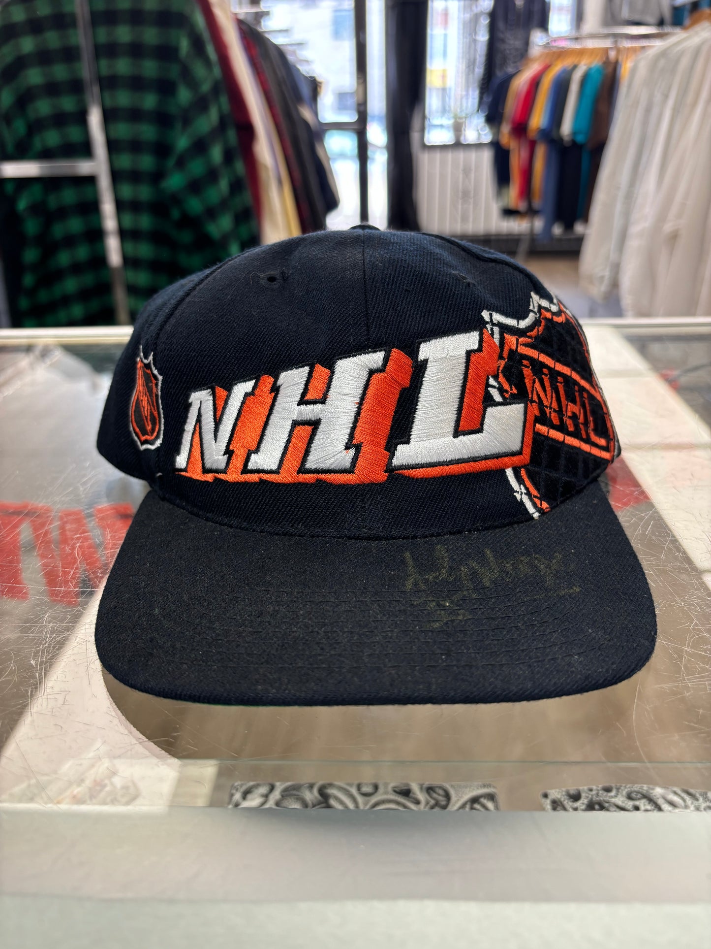1990s Sports Specialties NHL Embroidered Snap-Back Hat Signed by Andy Moog