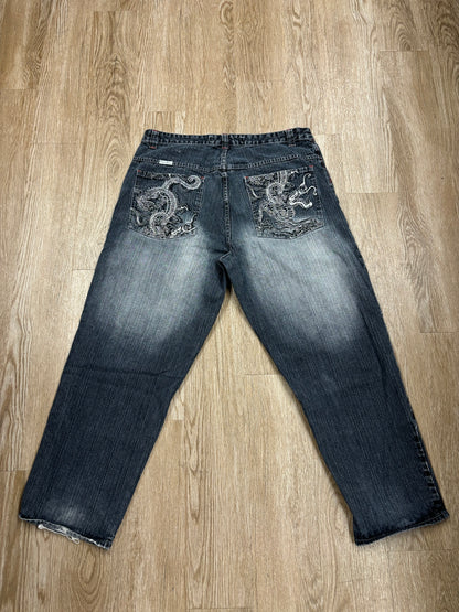 Y2K INSANE Paco Dragon Embroidered Jeans