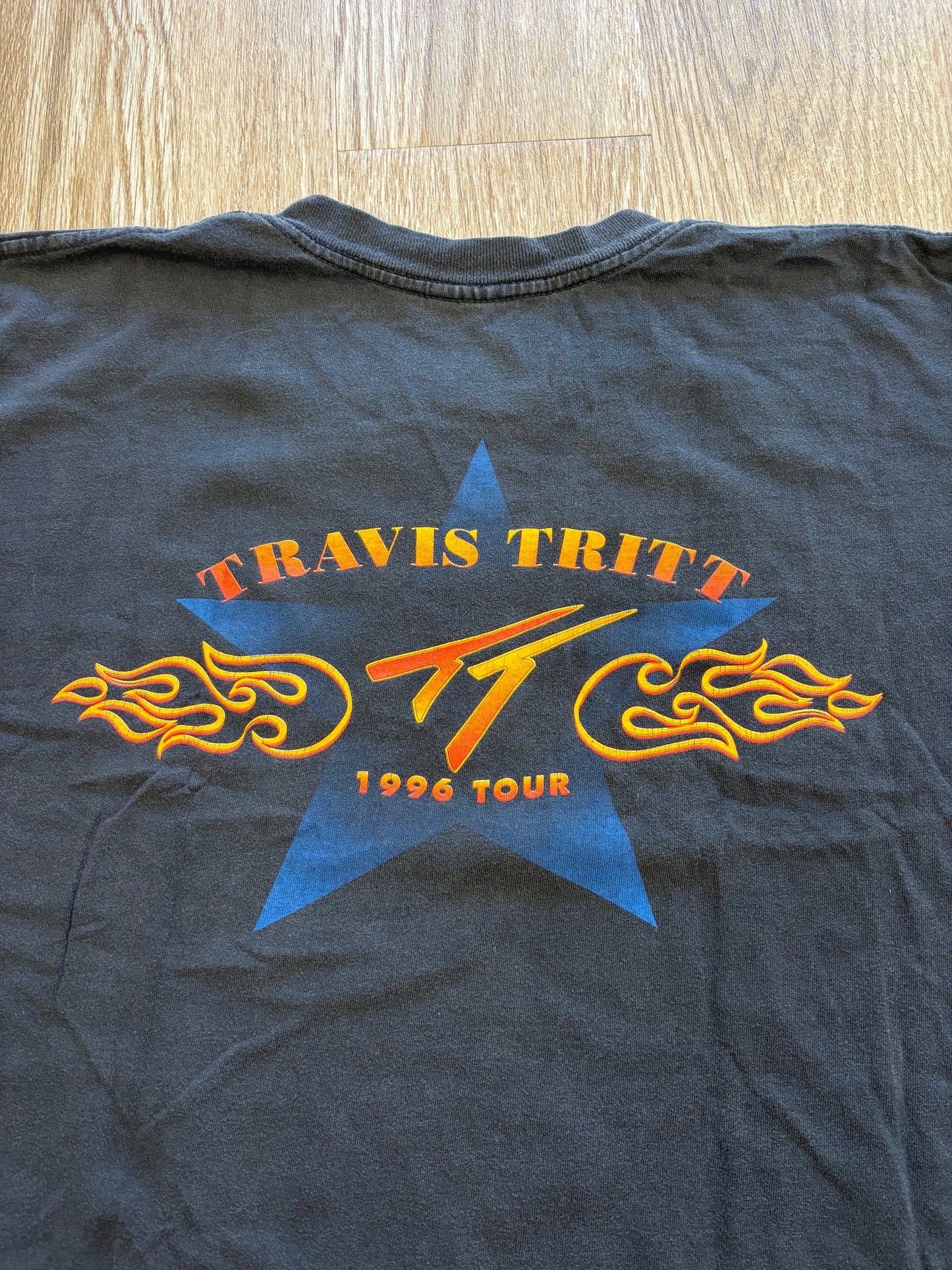 1996 Travis Tritt Country Tour Faded Black Tee