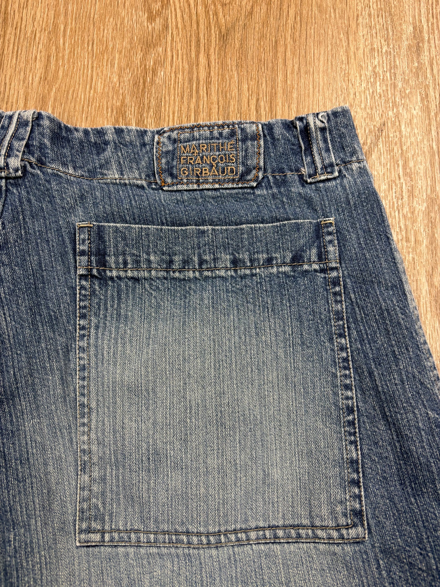 1990s Marithe Francois Girbaud Carolina Blue Velcro Baggy Jeans
