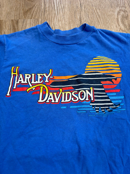 1980s-Early 1990s Harley Davidson Eagle Sunset Tee
