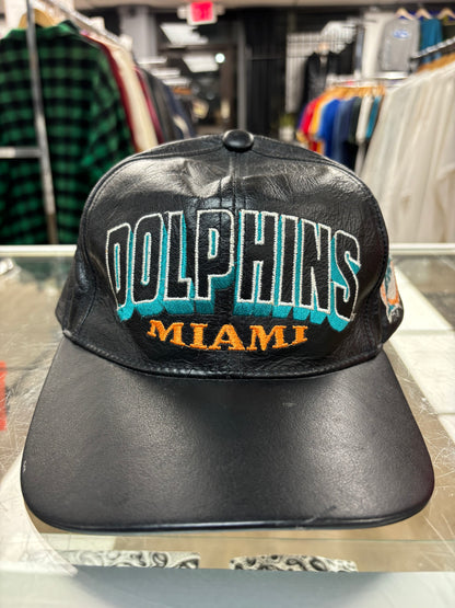 1990s Miami Dolphins NFL Leather Strap-Back Hat