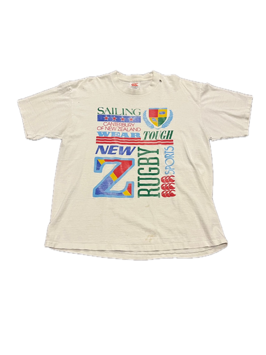 (L) 1989 Canterbury New Zealand Sailing and Rugby Single Stitch Tee