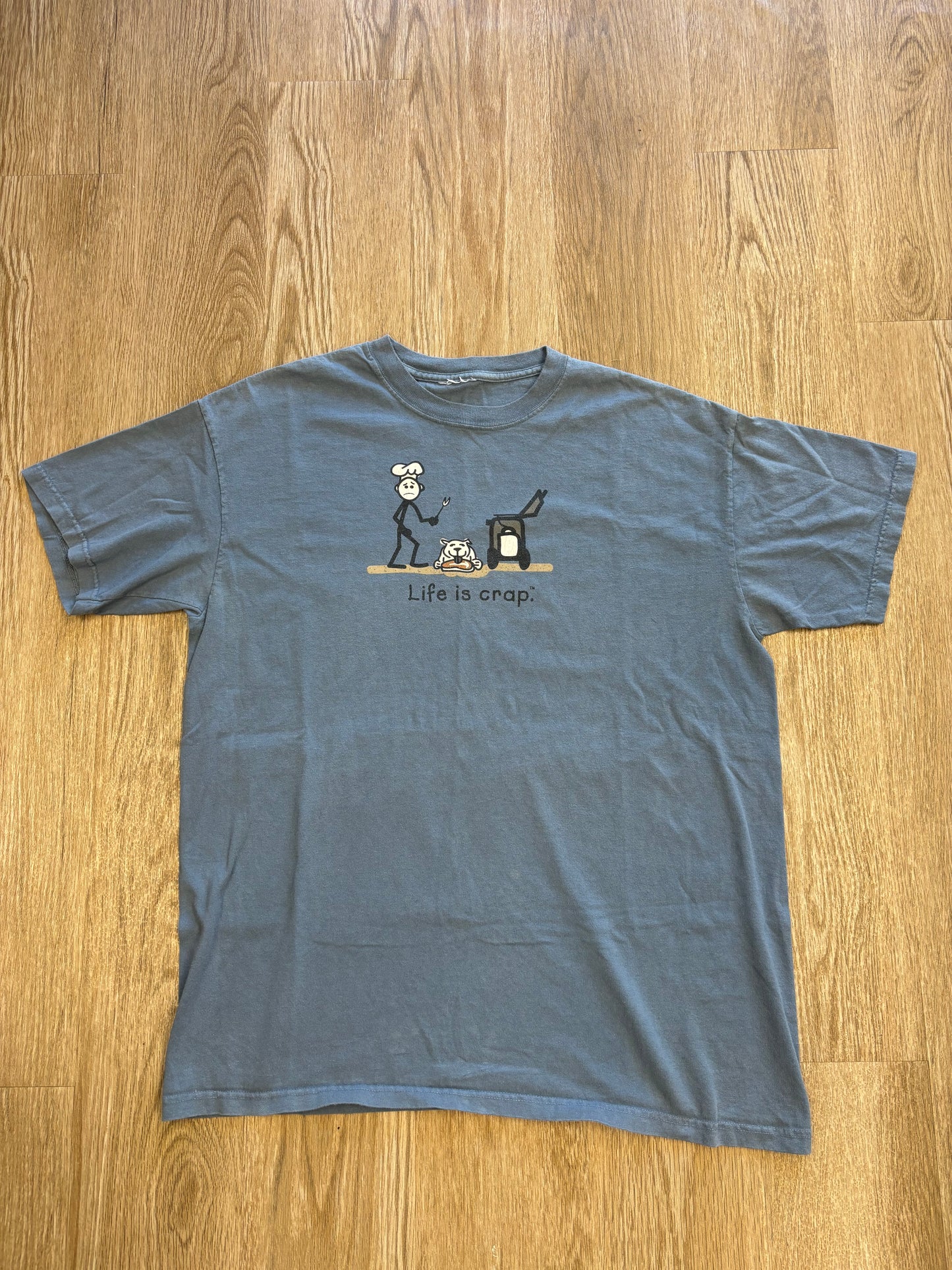 Y2K “Life is Crap” Life is Good Dog Parody Tee