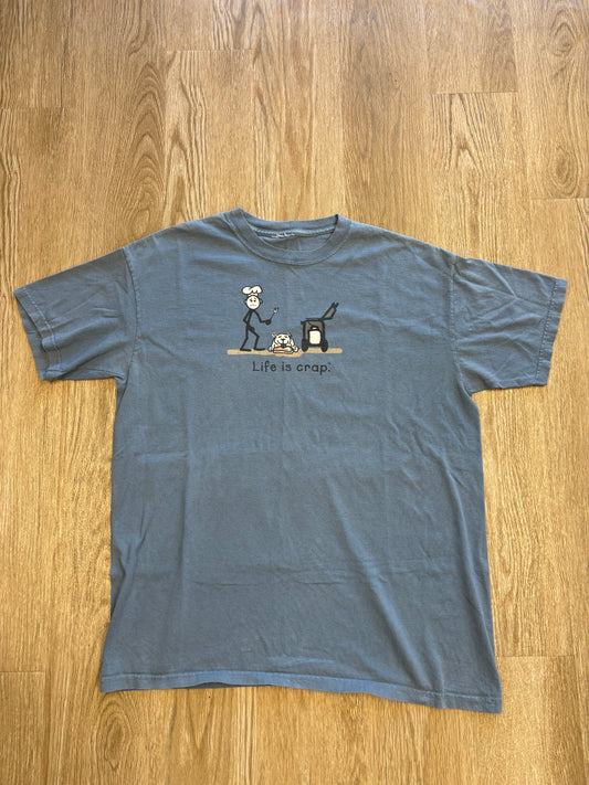 Y2K “Life is Crap” Life is Good Dog Parody Tee
