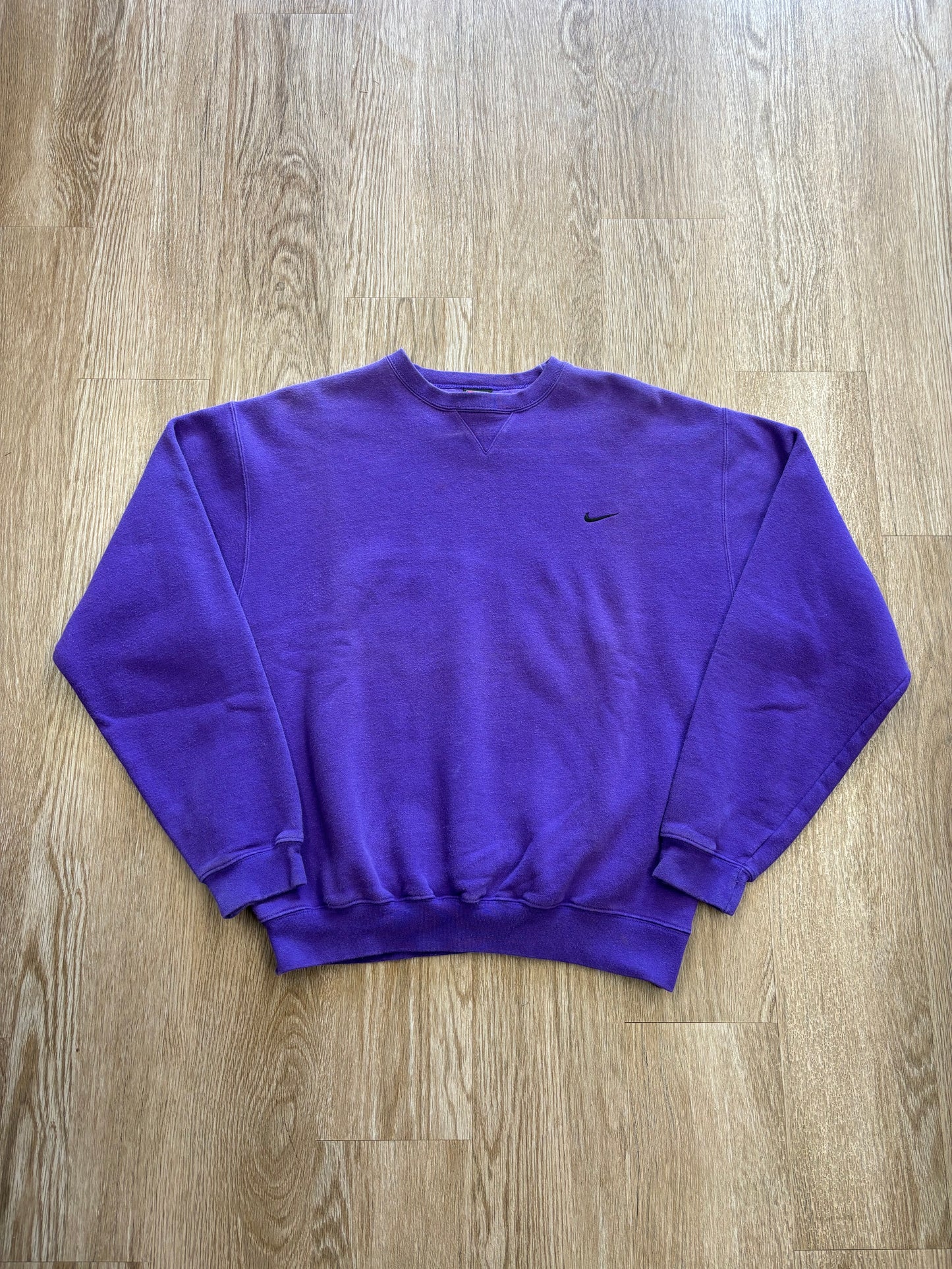 Y2K Nike Embroidered Swoosh Purple/Black Crewneck RARE