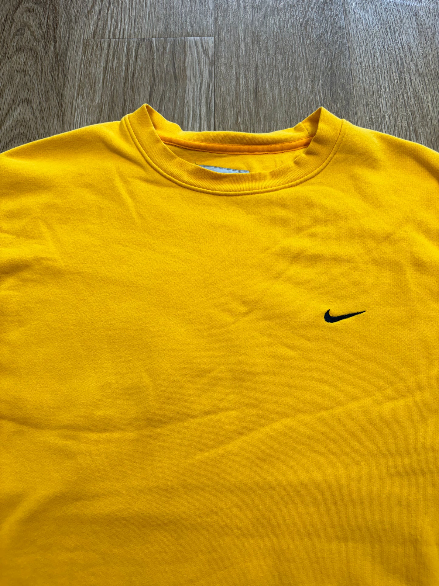 2002 Nike Embroidered Swoosh Michigan Yellow/Navy Crewneck RARE