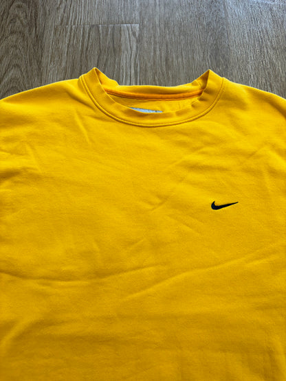2002 Nike Embroidered Swoosh Michigan Yellow/Navy Crewneck RARE