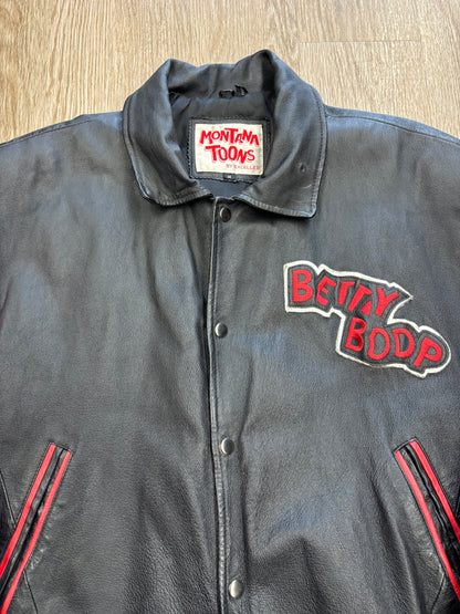 1990s Betty Boop Embroidered Leather Jacket RARE