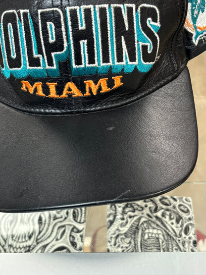 1990s Miami Dolphins NFL Leather Strap-Back Hat