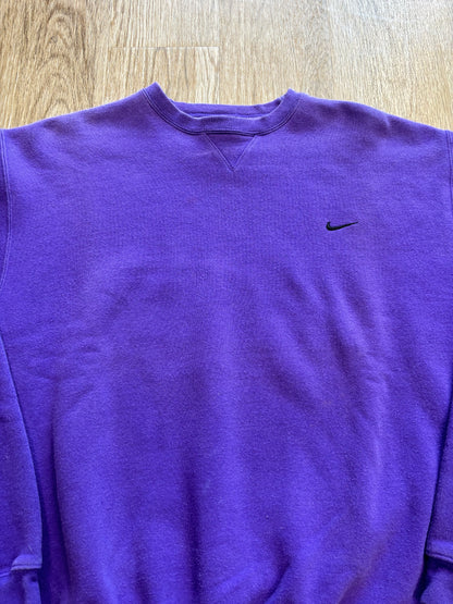 Y2K Nike Embroidered Swoosh Purple/Black Crewneck RARE
