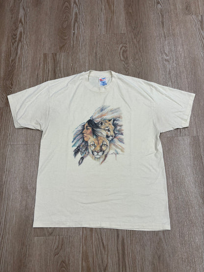 1990s Native American Cougar Art Tee