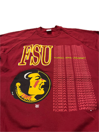 (XL) 1980s Florida State Seminoles Raglan Crewneck