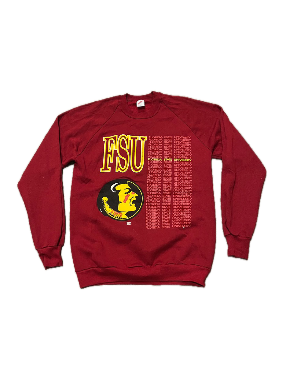 (XL) 1980s Florida State Seminoles Raglan Crewneck