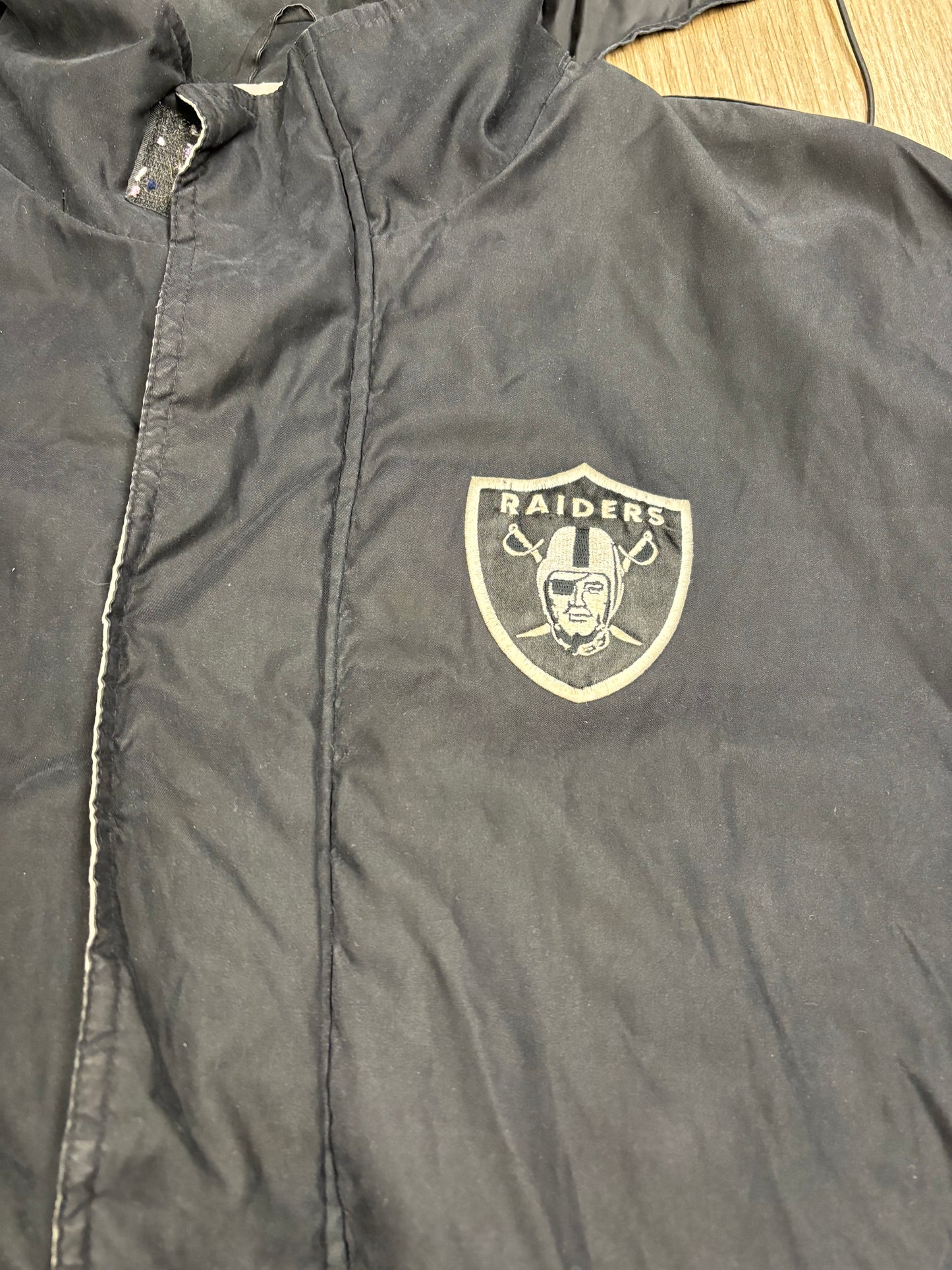 1990s Oakland Raiders Retractable Hooded Jacket