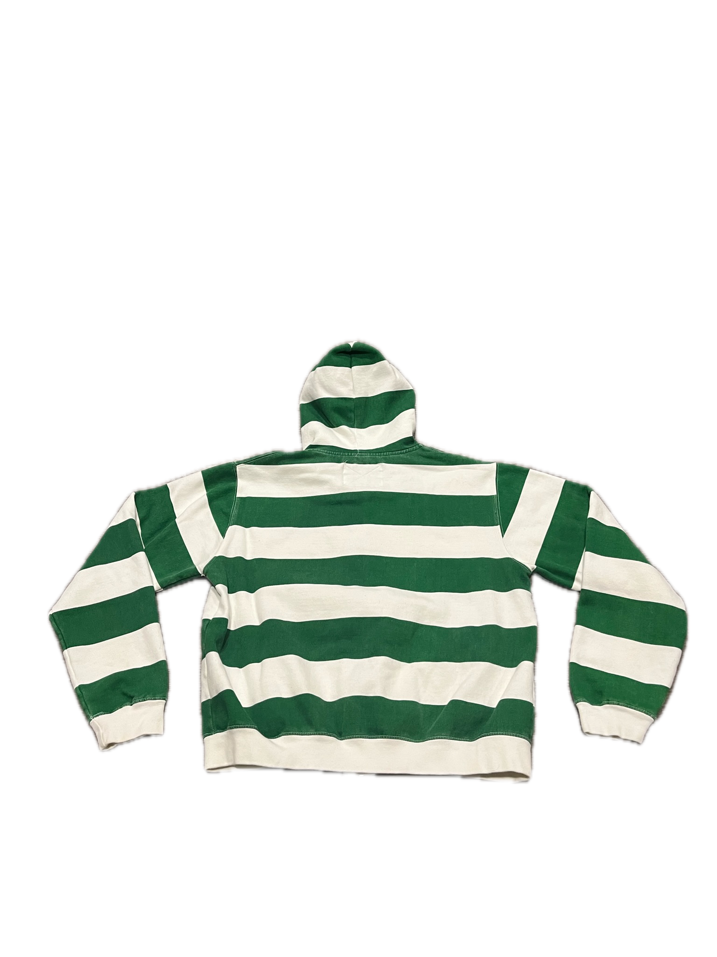 (S) Vintage Savannah Georgia Green Striped Zip-Up Hoodie