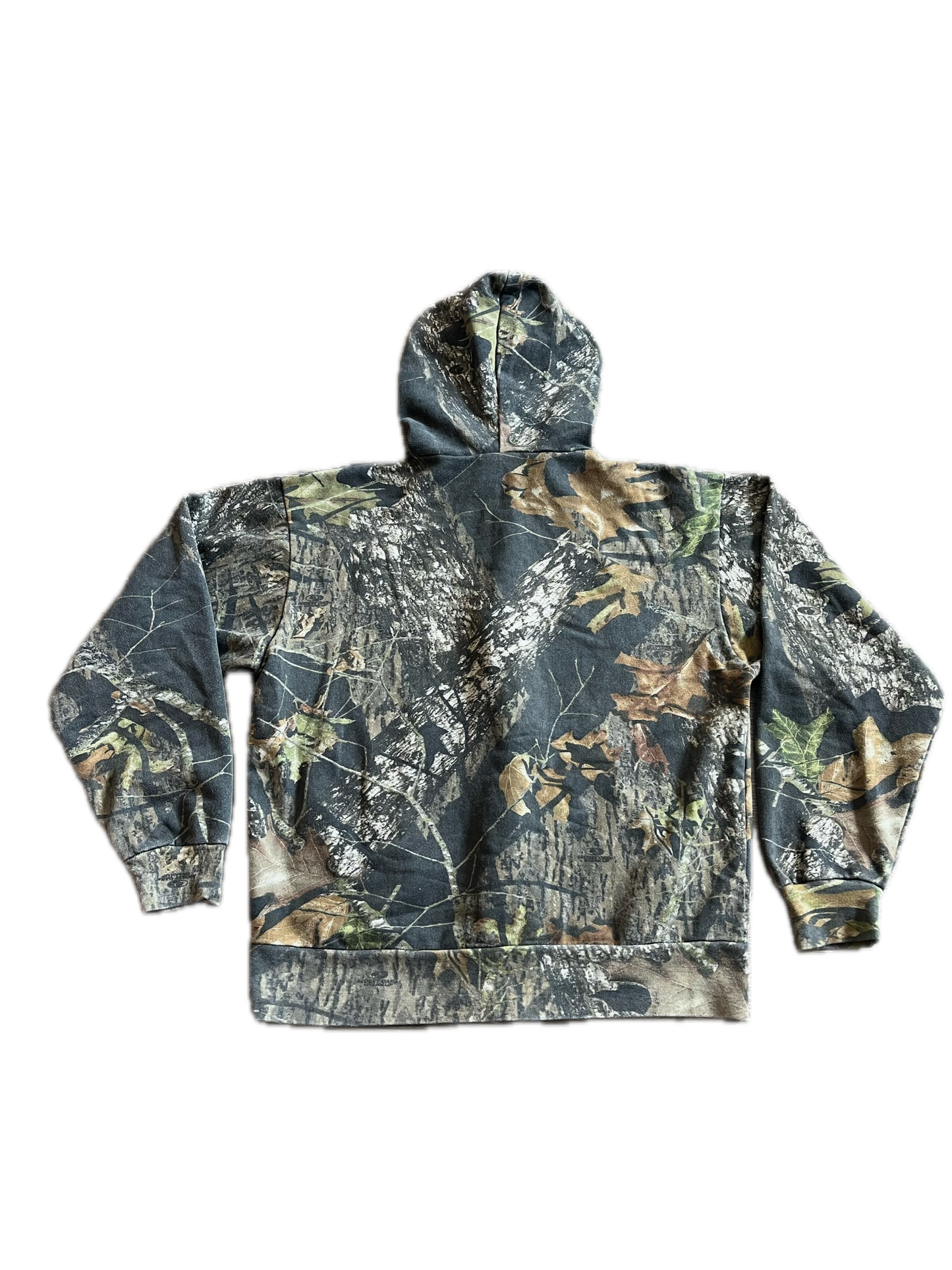 (L) Vintage Mossy Oak Dark RealTree Camo Zip-Up Hoodie