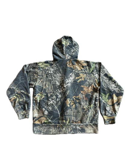 (L) Vintage Mossy Oak Dark RealTree Camo Zip-Up Hoodie