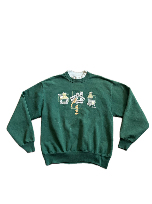 (M) 1990s Wrap Around Graphic Chipmunk Crewneck