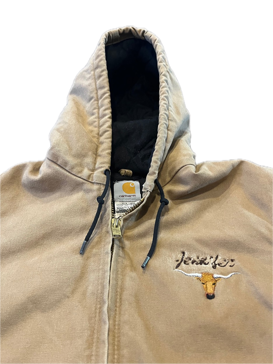 (L) Vintage Carhartt Embroidered Hooded Jacket