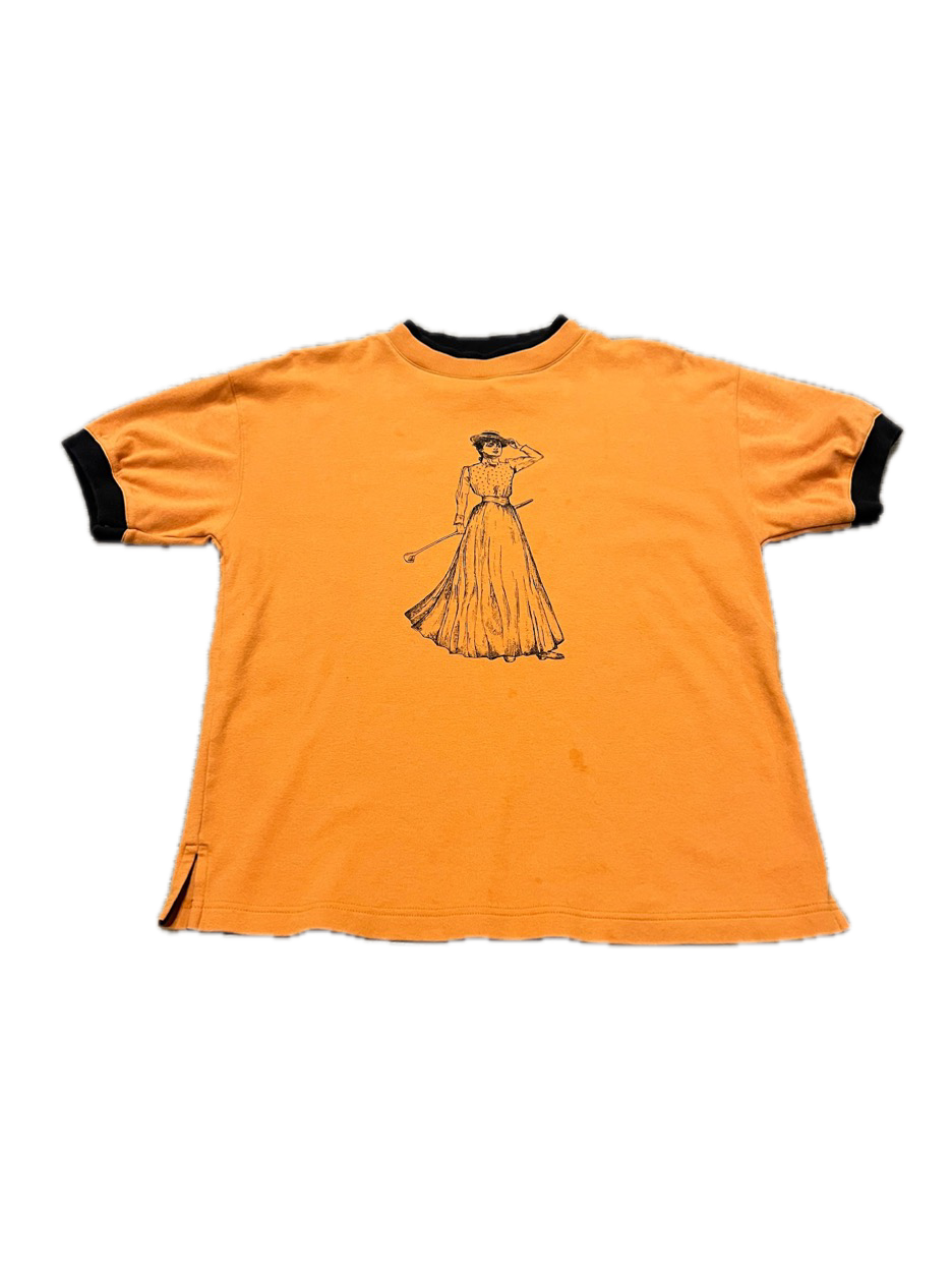 (Women's M) Vintage Double Collar Boxy Tee