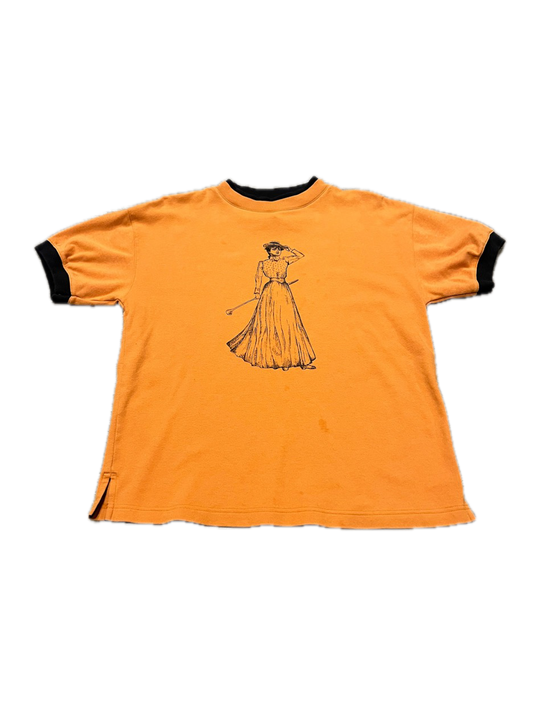 (Women's M) Vintage Double Collar Boxy Tee