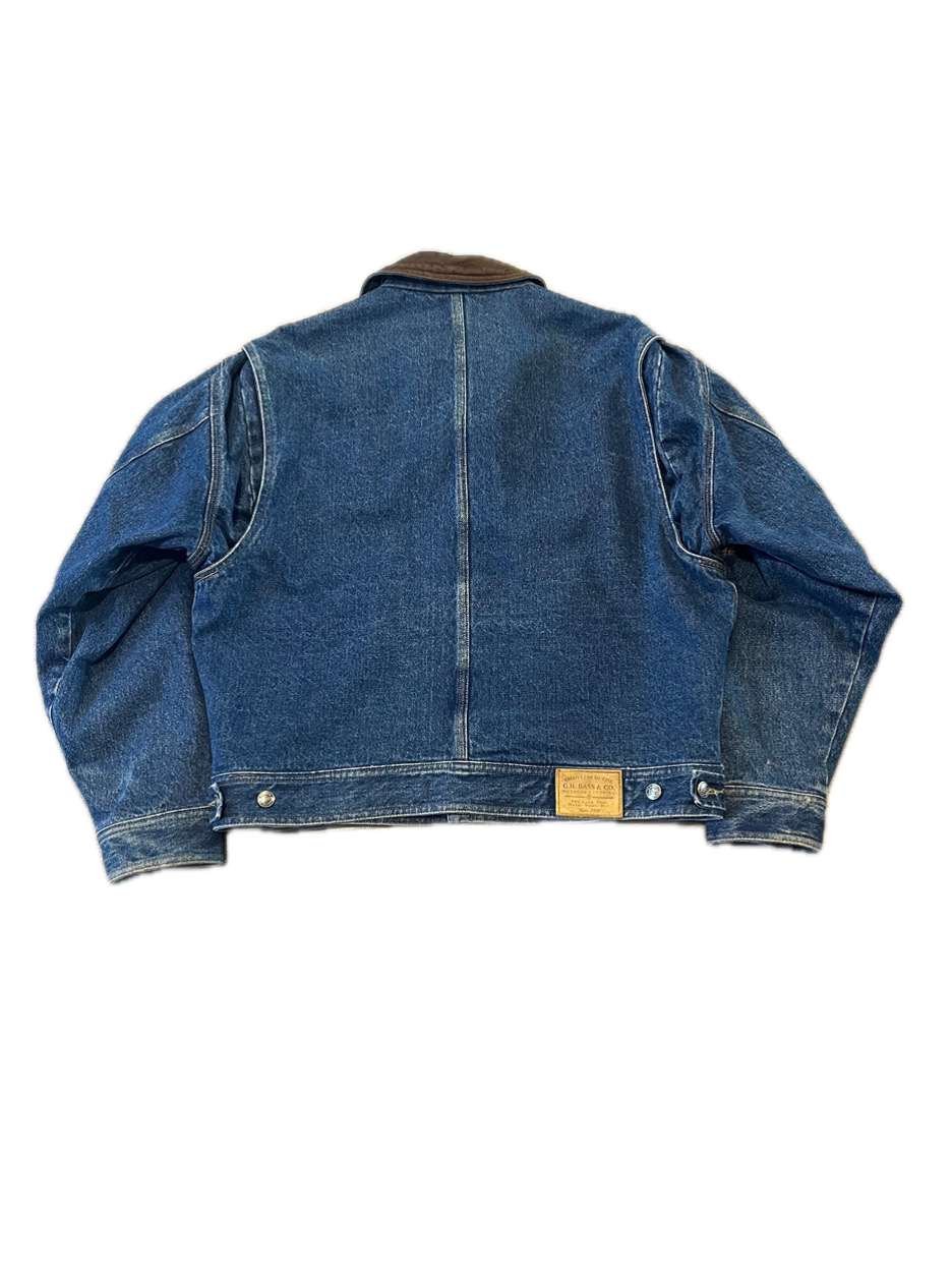 (M) Vintage GH Bass Flannel-Lined Denim Jacket