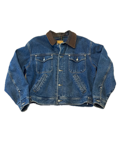 (M) Vintage GH Bass Flannel-Lined Denim Jacket