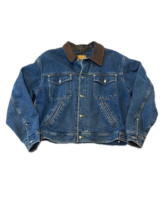 (M) Vintage GH Bass Flannel-Lined Denim Jacket