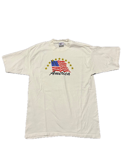 (L) 1990s Single Stitch America Tee