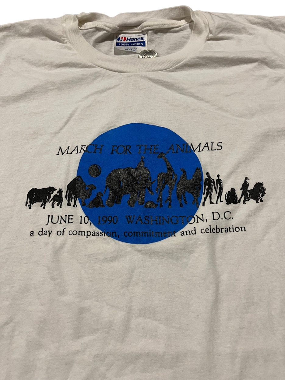 (S) 1990 Single Stitch March for the Animals Tee