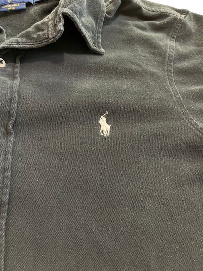 (L) Black Polo Ralph Lauren Long Sleeve Button-Up