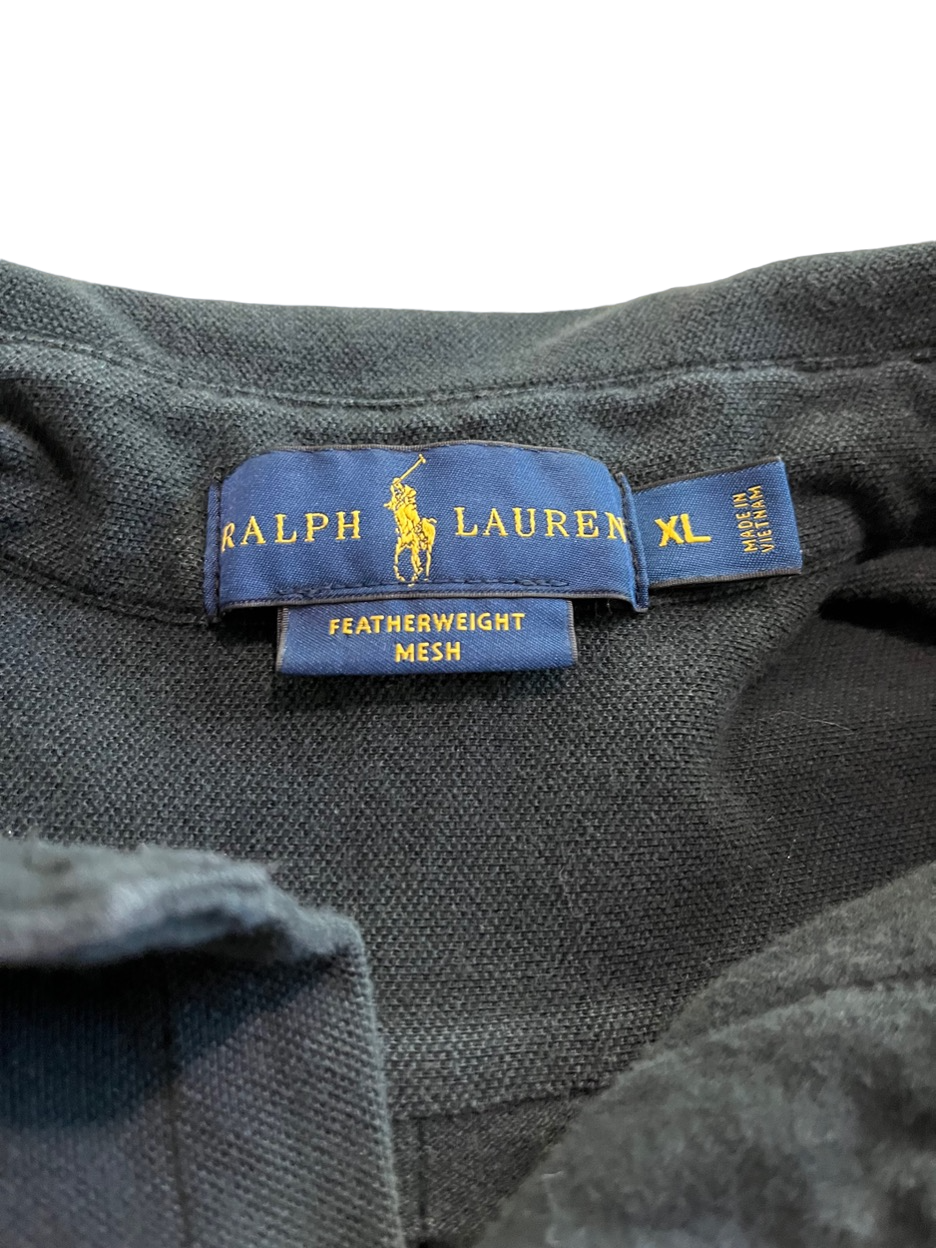 (L) Black Polo Ralph Lauren Long Sleeve Button-Up