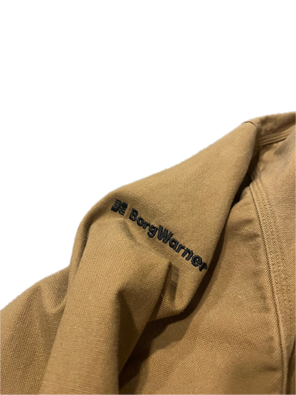 (XL) Sun-Faded Carhartt Button-Up Flannel-Lined Canvas Jacket