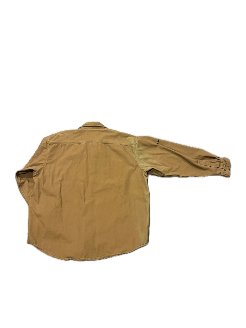 (XL) Sun-Faded Carhartt Button-Up Flannel-Lined Canvas Jacket