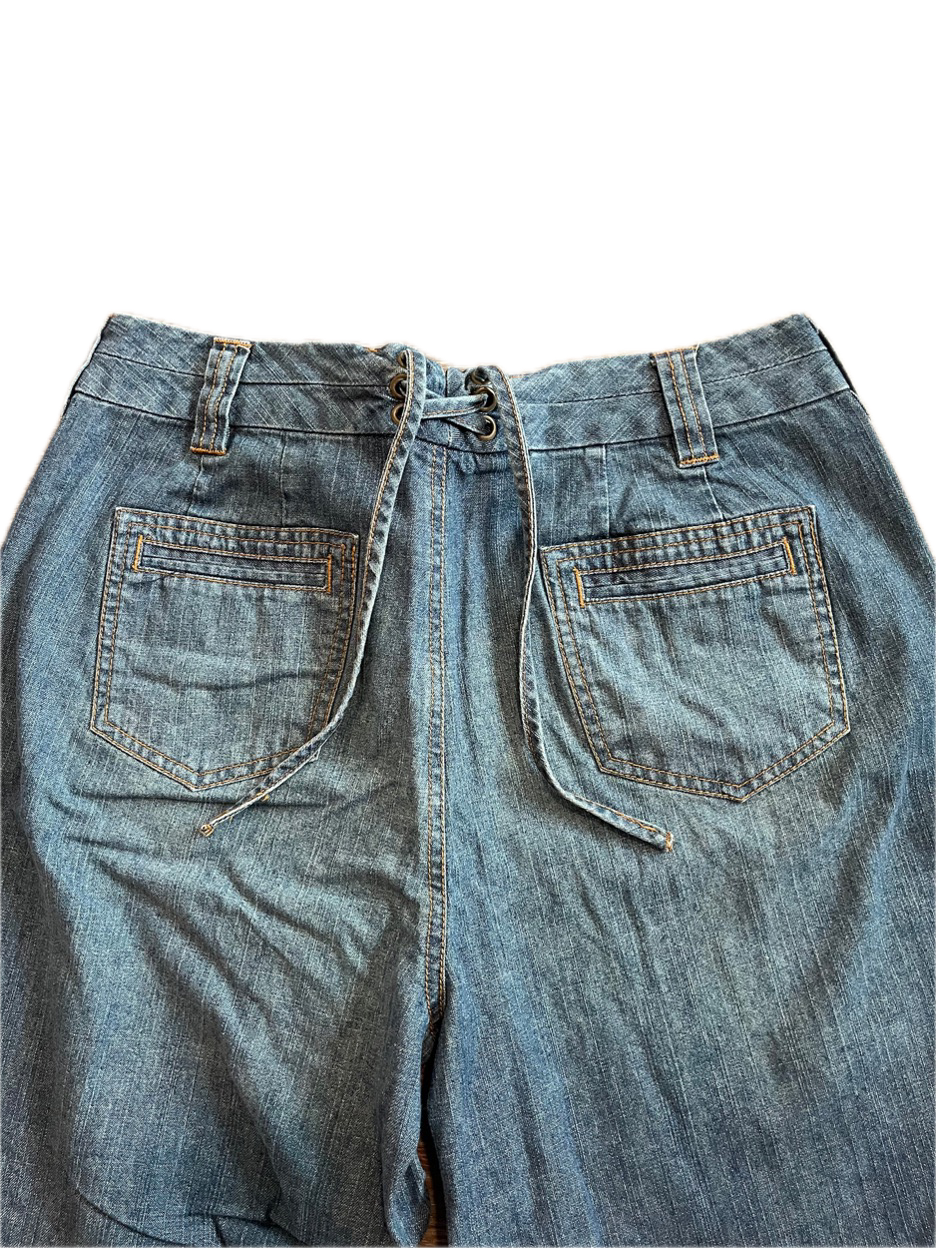 (Women's 10P) (29.5 X 27.5) Vintage Baggy Petite Sinch-back Jeans