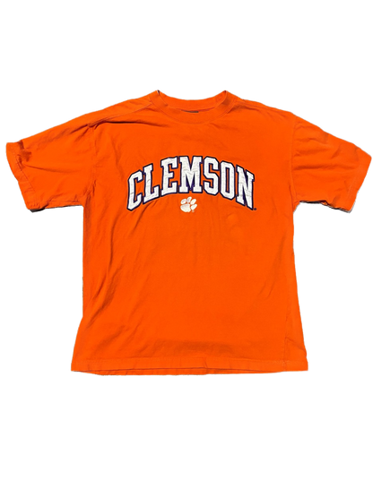 (L) Y2K Clemson Center Logo Puff-Print Spellout Tee