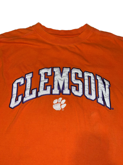 (L) Y2K Clemson Center Logo Puff-Print Spellout Tee