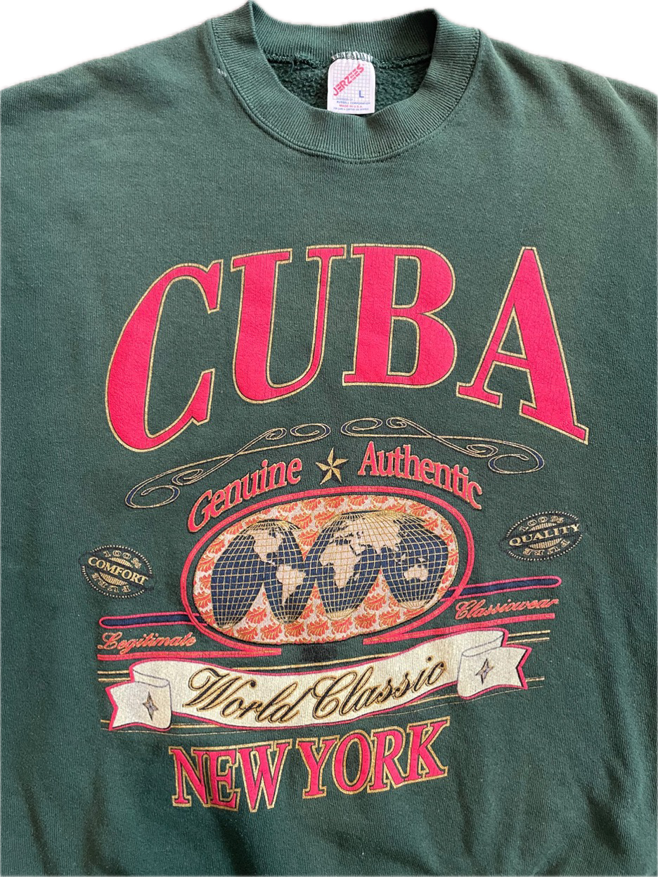 (M) 1990s Cuba x New York Crewneck