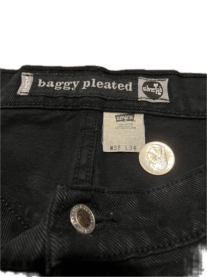 (38 X 34) 1990s Baggy Pleated Levi's Silver Tab Denim