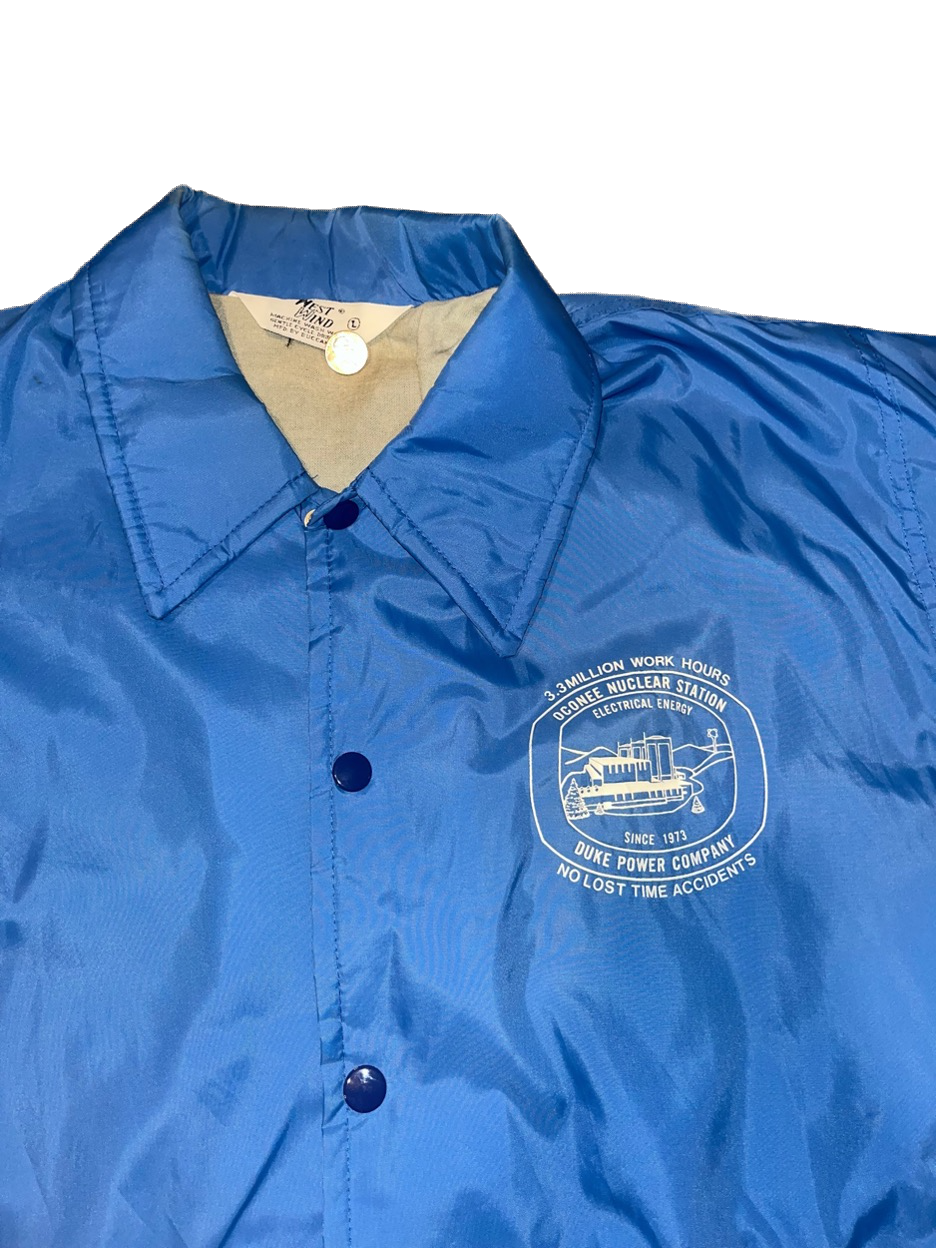 (L) 1980s Vintage Duke Nuclear Power Plant Coach Jacket