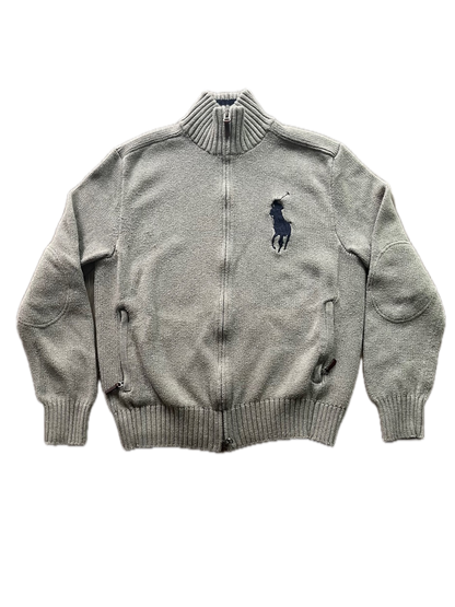 (M) Grey Polo Ralph Lauren Zip-Up Sweater