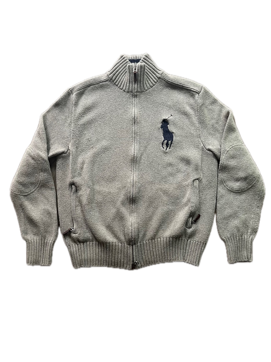 (M) Grey Polo Ralph Lauren Zip-Up Sweater