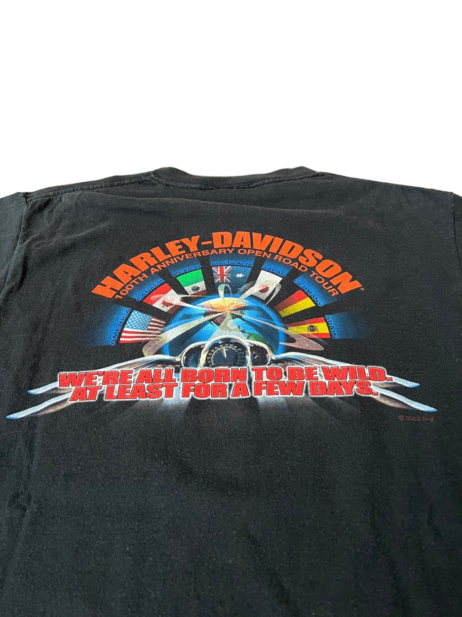 (L) 2002 Harley Davidson 100th Anniversary “Open Road Tour” Tee